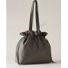 BORBONESE - SHOPPER RUFFLE LARGE CLAY GREY
