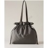 BORBONESE - SHOPPER RUFFLE LARGE CLAY GREY