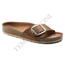 BIRKENSTOCK DONNA - Madrid Big Buckle Pelle oliata - Cognac