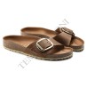 BIRKENSTOCK DONNA - Madrid Big Buckle Pelle oliata - Cognac