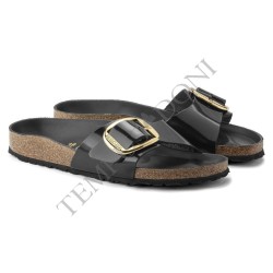 BIRKENSTOCK DONNA - Madrid Big Buckle Pelle naturale vernice - High Shine Black
