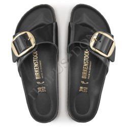 BIRKENSTOCK DONNA - Madrid Big Buckle Pelle naturale vernice - High Shine Black