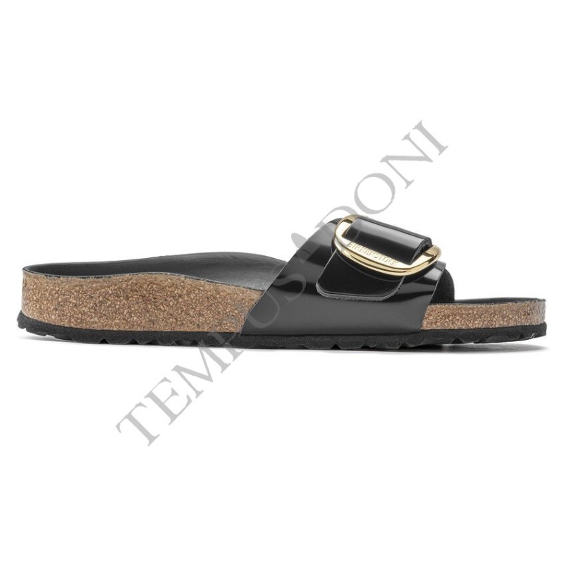BIRKENSTOCK DONNA - Madrid Big Buckle Pelle naturale vernice - High Shine Black