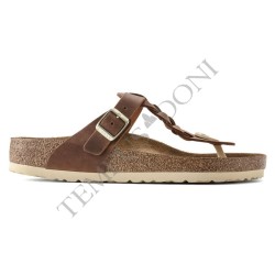 BIRKENSTOCK DONNA - Gizeh Braided Pelle oliata - Cognac
