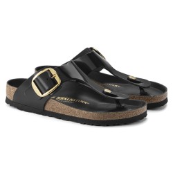 BIRKENSTOCK DONNA - Gizeh Big Buckle Pelle naturale vernice - High Shine Black