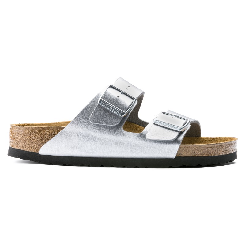 BIRKENSTOCK DONNA- Arizona Pelle naturale - Metallic Silver