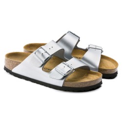 BIRKENSTOCK DONNA- Arizona Pelle naturale - Metallic Silver