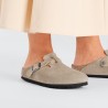 BIRKENSTOCK DONNA -  Boston Braided Pelle scamosciata  Taupe