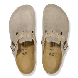 BIRKENSTOCK DONNA -  Boston Braided Pelle scamosciata  Taupe
