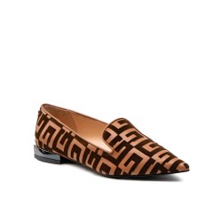 GUESS - MOCASSINO CON PUNTA LOGATA MARRONE