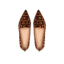 GUESS - MOCASSINO CON PUNTA LOGATA MARRONE