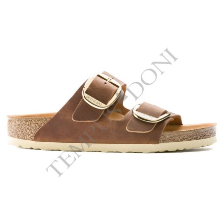 BIRKENSTOCK DONNA - Arizona Big Buckle Pelle oliata - Cognac