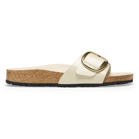 BIRKENSTOCK DONNA - Madrid Big Buckle Pelle naturale vernice - High-Shine Ecru