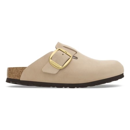 BIRKENSTOCK DONNA - Boston Big Buckle Pelle Nubuck - Sandcastle