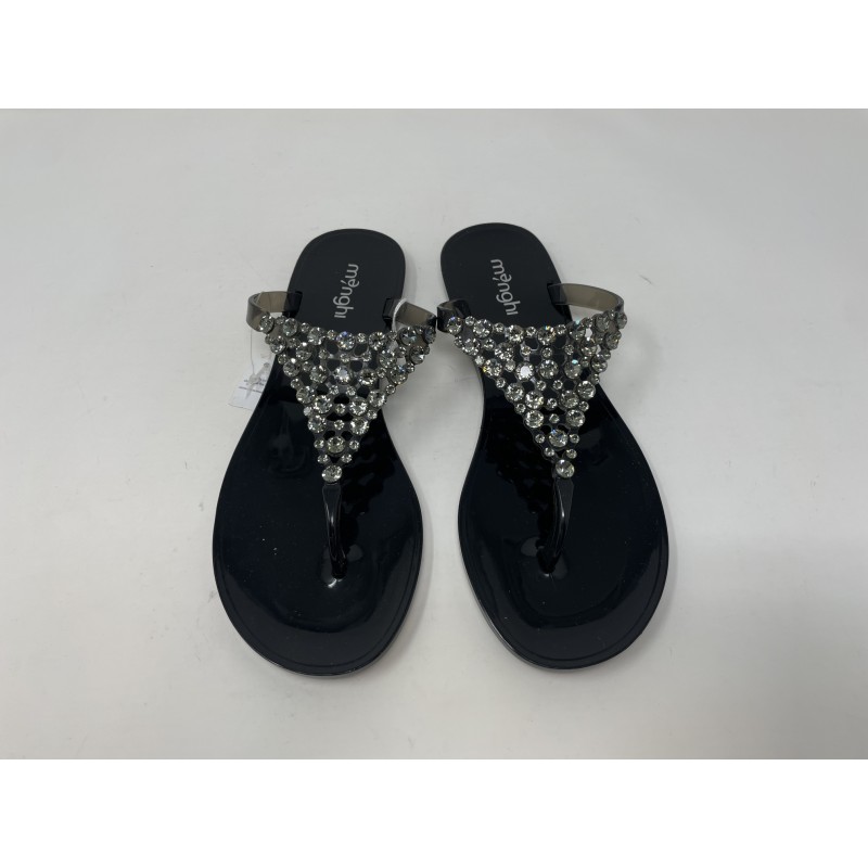 MENGHI SHOES  - CIABATTA NERO COMPATTO 709