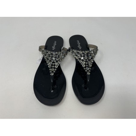 MENGHI SHOES  - CIABATTA NERO COMPATTO 709