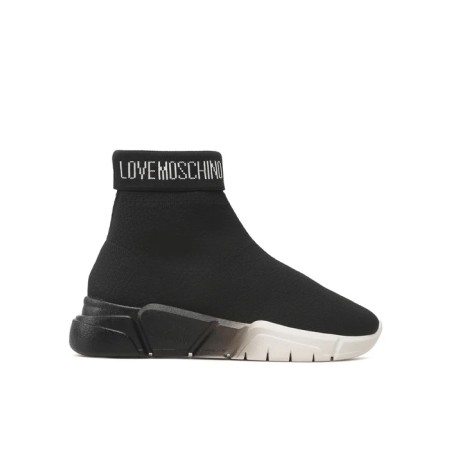 LOVE MOSCHINO - SNEAKERS RUNNING CALZA NERO - DONNA