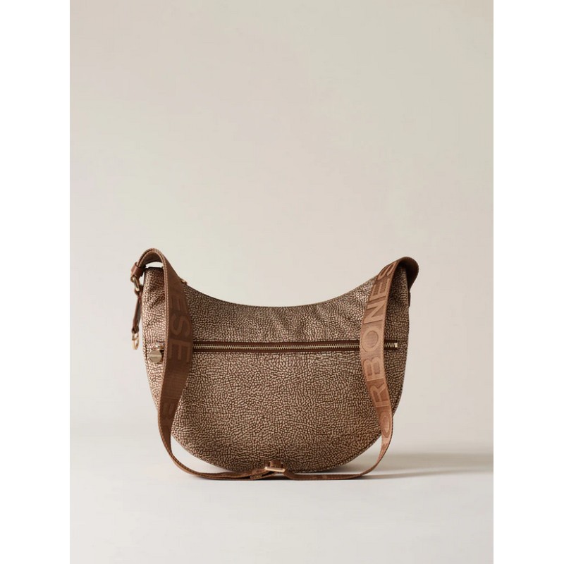 BORBONESE - TRACOLLA LUNA BAG MIDDLE - BEIGE