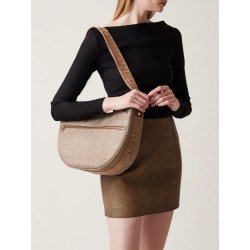BORBONESE - TRACOLLA LUNA BAG MIDDLE - BEIGE