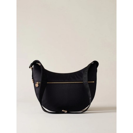 BORBONESE - TRACOLLA LUNA BAG MIDDLE - DARK BLACK