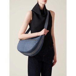 BORBONESE - TRACOLLA LUNA BAG MIDDLE - DENIM