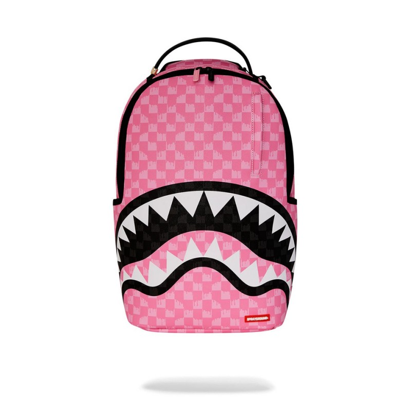 SPRAYGORUND - PINK AND BLACK DRIP CHECK DLXSV BACKPACK