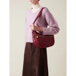 BORBONESE - TRACOLLA LUNA BAG SMALL - MERLOT