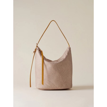 BORBONESE - PRIVE SECCHIELLO MEDIUM Borsa a spalla in Tessuto riciclato Op e Pelle