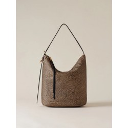 BORBONESE - PRIVE SECCHIELLO MEDIUM Borsa a spalla in Tessuto riciclato Op e Pelle