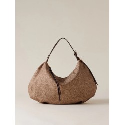 BORBONESE - PRIVE BORSA HOBO MEDIUM Borsa a spalla in Tessuto riciclato Op e Pelle