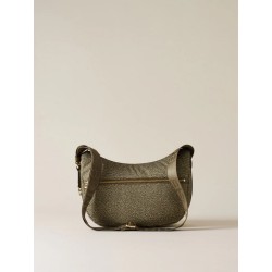 BORBONESE - ECO LINE LUNA BAG SMALL Hobo di tessuto riciclato Op e Pelle