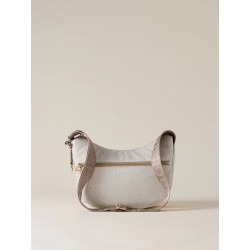 BORBONESE - ECO LINE LUNA BAG SMALL Hobo di tessuto riciclato Op e Pelle