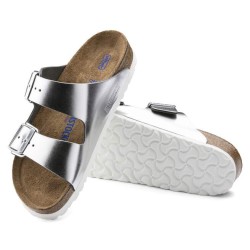 BIRKENSTOCK DONNA - Arizona plantare morbido - Metallic Silver