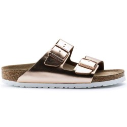 BIRKENSTOCK DONNA - Arizona plantare morbido - Metallic Copper