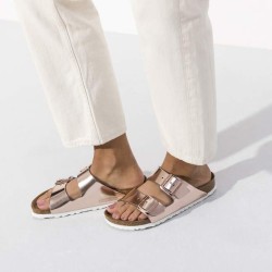 BIRKENSTOCK DONNA - Arizona plantare morbido - Metallic Copper