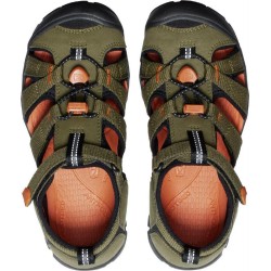 KEEN - Seacamp II Cnx Sandali Bambino dark olive/gold flame