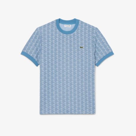 LACOSTE - T-shirt slim fit con monogramma jacquard - UOMO