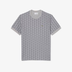 LACOSTE - T-shirt slim fit con monogramma jacquard - UOMO