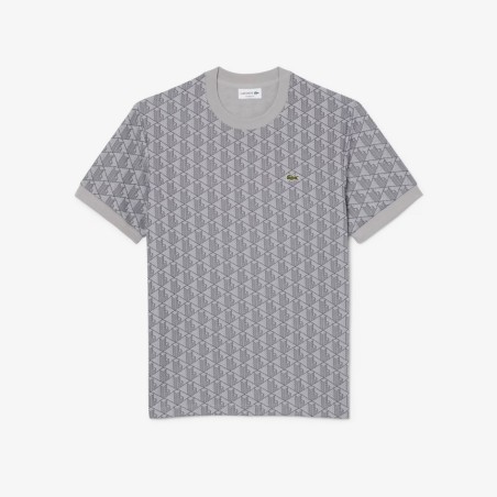 LACOSTE - T-shirt slim fit con monogramma jacquard - UOMO
