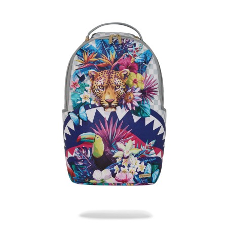 SPRAYGROUND - CREAM FLOWERING JUNGLE SHARK DLXSV BACKPACK