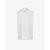 HINNOMINATE - Giacca Gessata Doppiopetto Smanicata • Off White