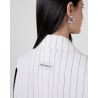 HINNOMINATE - Giacca Gessata Doppiopetto Smanicata • Off White