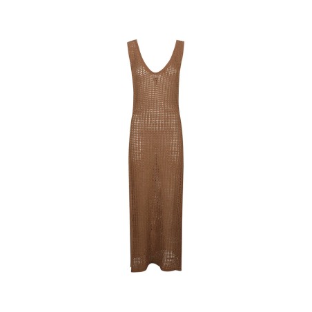 HINNOMINATE - Abito Lungo In  Maglia Traforata • Moka