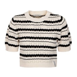 HINNOMINATE - Crop Top M/M In Maglia Traforata • Off White