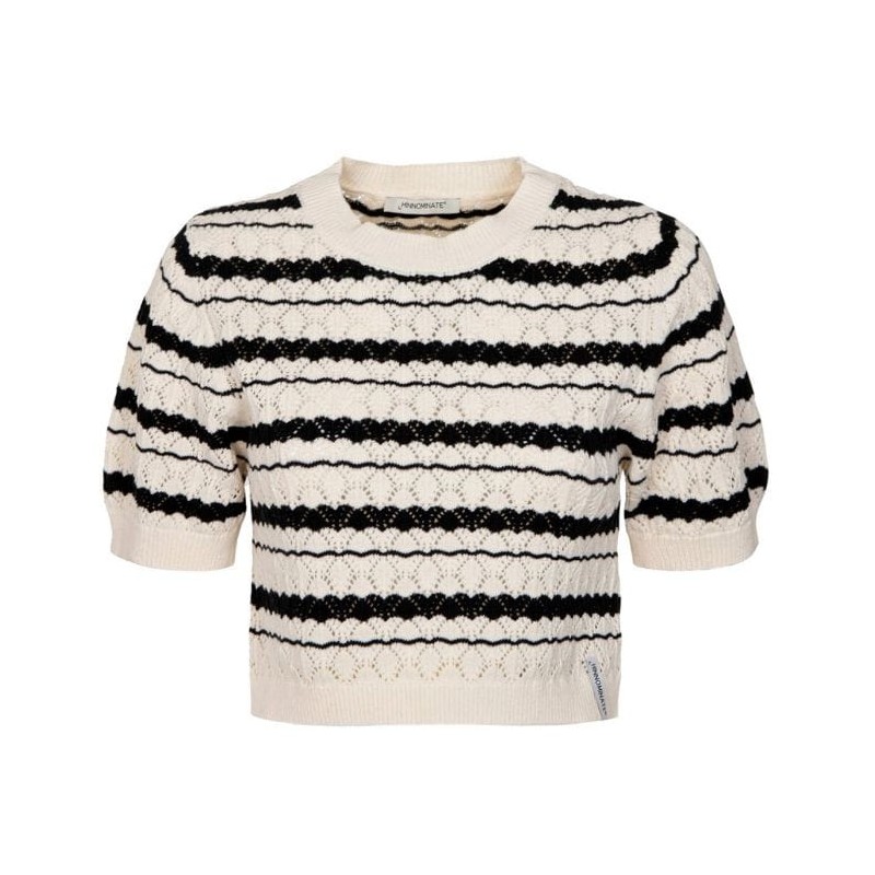 HINNOMINATE - Crop Top M/M In Maglia Traforata • Off White