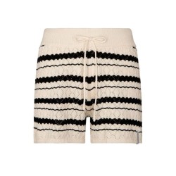 HINNOMINATE - Shorts In Maglia Traforata Rigata  • Off White