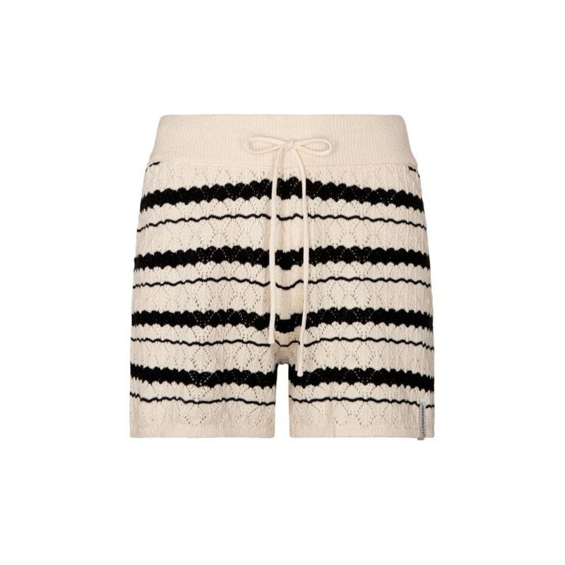HINNOMINATE - Shorts In Maglia Traforata Rigata  • Off White