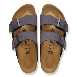 BIRKENSTOCK - Arizona  Birko-Flor Nubuck -  Velvet Gray/Black Buckles UOMO