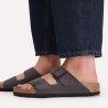 BIRKENSTOCK - Arizona  Birko-Flor Nubuck -  Velvet Gray/Black Buckles UOMO