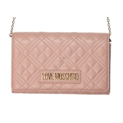 LOVE MOSCHINO - CLUTCH TRACOLLA IN CATENA QUILTED ROSA